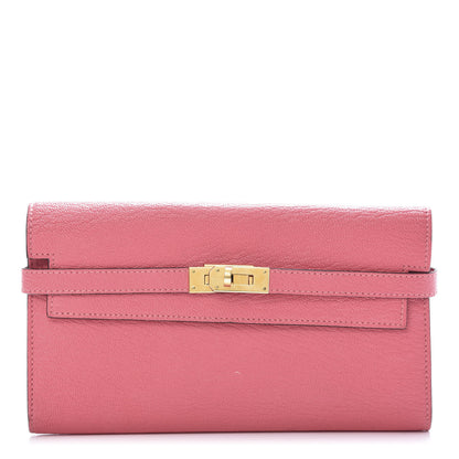 Hermes Chevre Mysore Kelly Longue Wallet Rose Azalee 1 of 8