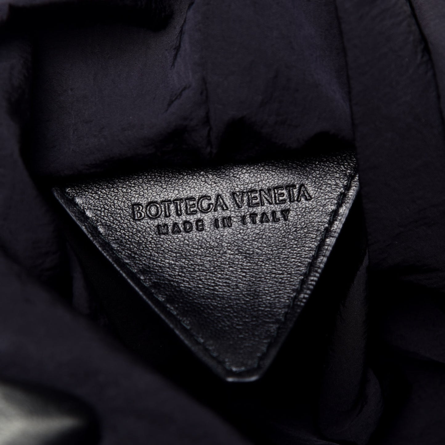 Calfskin Knit Large The Point Triangle Bag Black