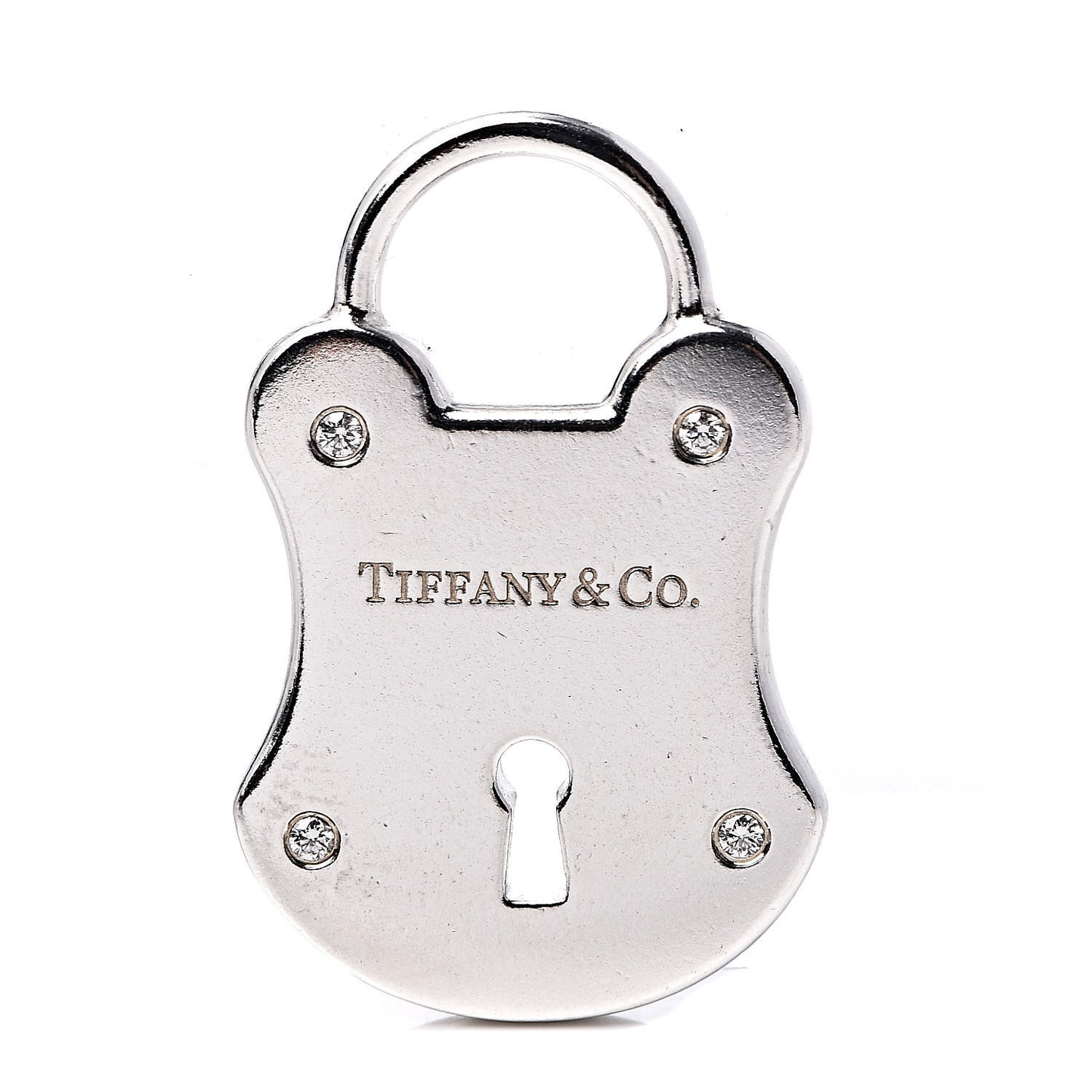 Sterling Silver Diamond Lock Pendant