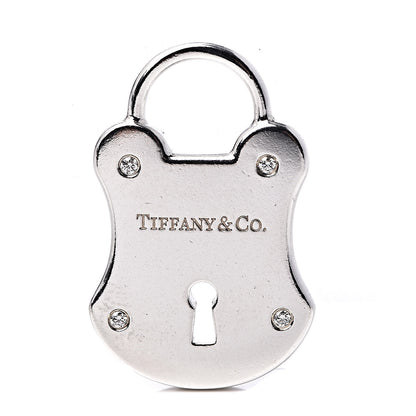 Tiffany Sterling Silver Diamond Lock Pendant 1 of 4