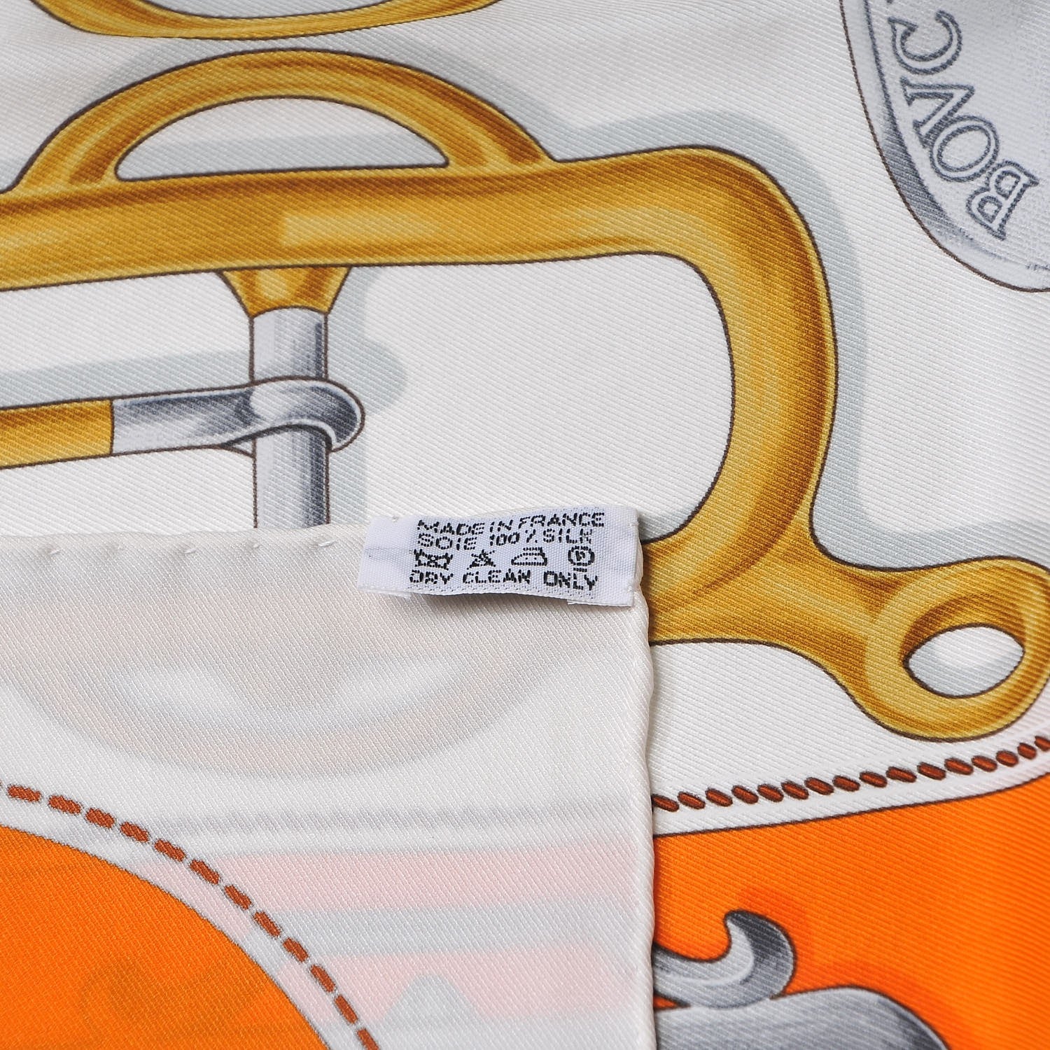 Hermes Silk Bouclerie d'Attelage Scarf 70 Orange Or 6 of 6