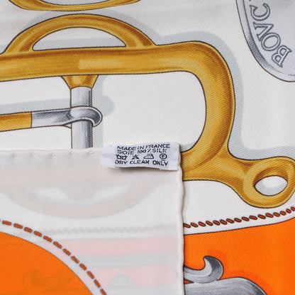 Hermes Silk Bouclerie d'Attelage Scarf 70 Orange Or 6 of 6