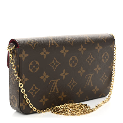 Louis Vuitton Monogram Pochette Felicie Chain Wallet Fuchsia 4 of 10