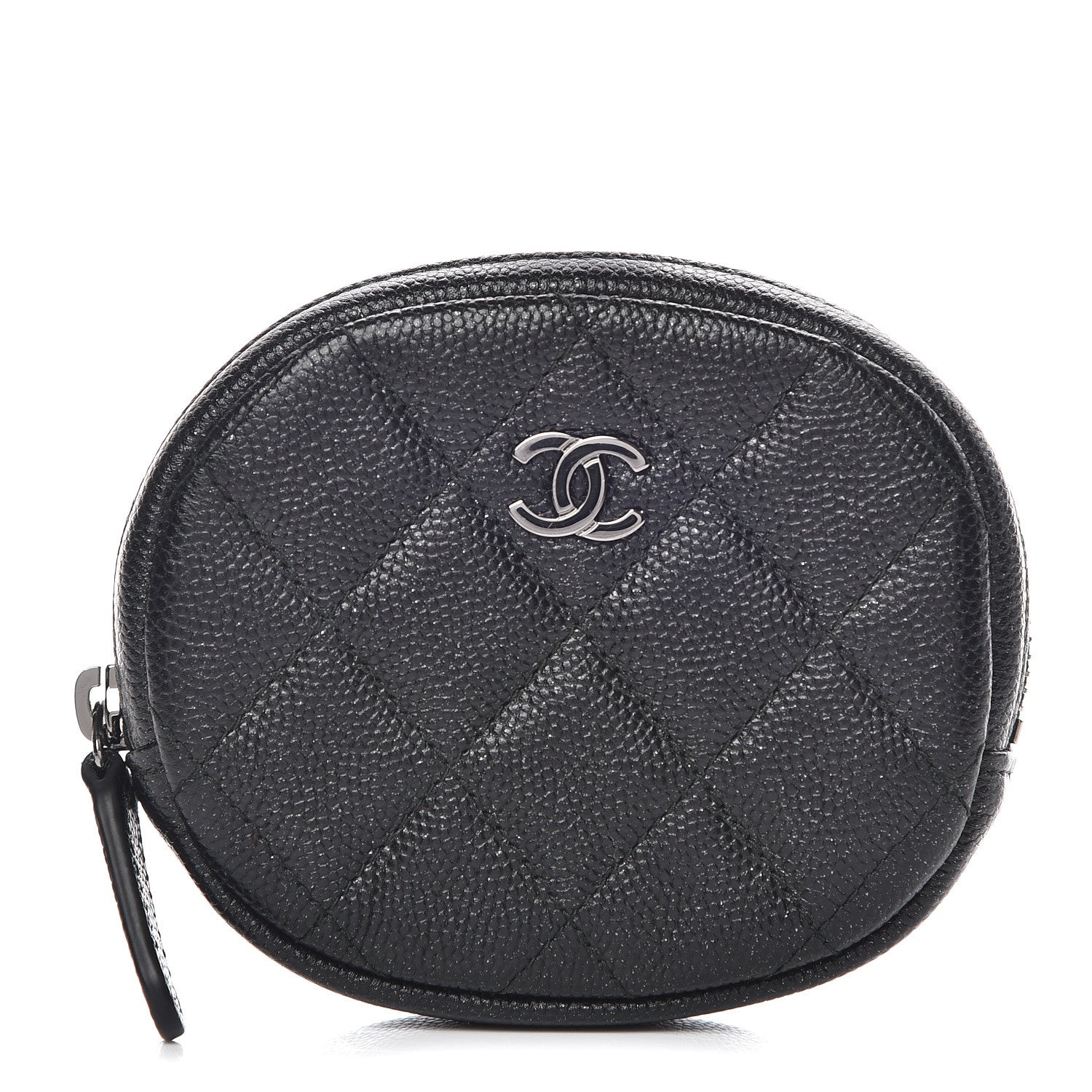 Chanel Iridescent Caviar Quilted Zip Around Classic Coin Purse Black 1 of 8