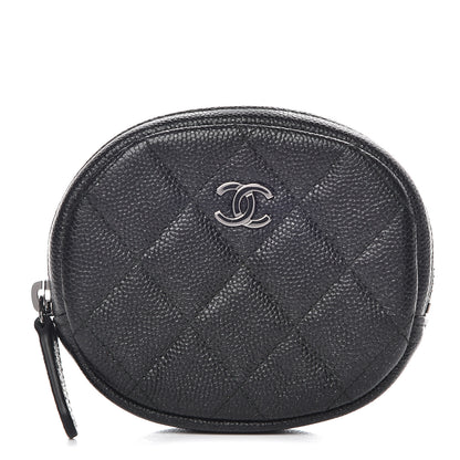Chanel Iridescent Caviar Quilted Zip Around Classic Coin Purse Black 1 of 8