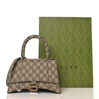 Balenciaga X GUCCI GG Supreme Monogram Small Hourglass Top Handle Bag Beige Ebony 17 of 17