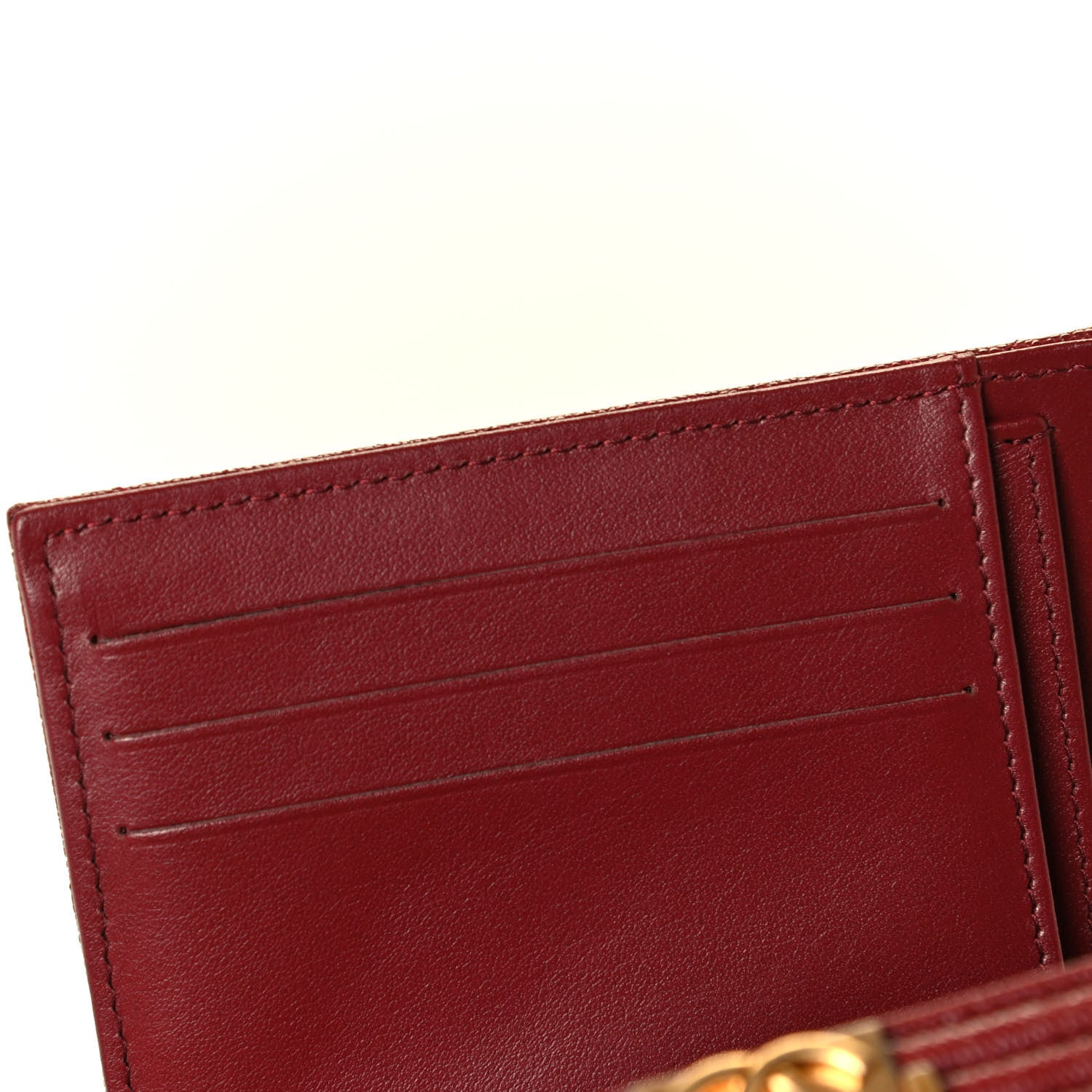 Chanel Caviar Quilted Compact Boy Wallet Burgundy 5 of 6