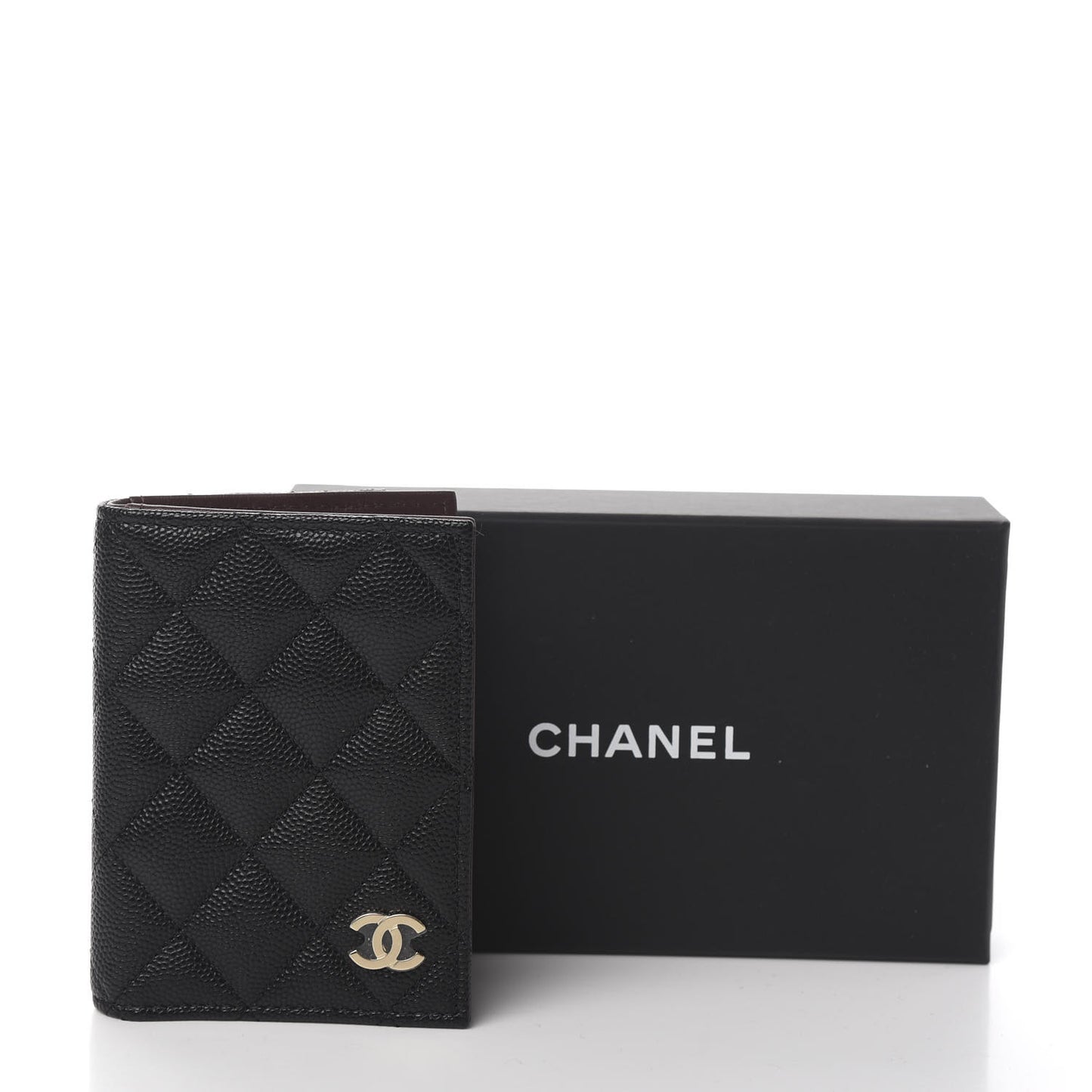 Caviar Quilted Card Holder Wallet Black