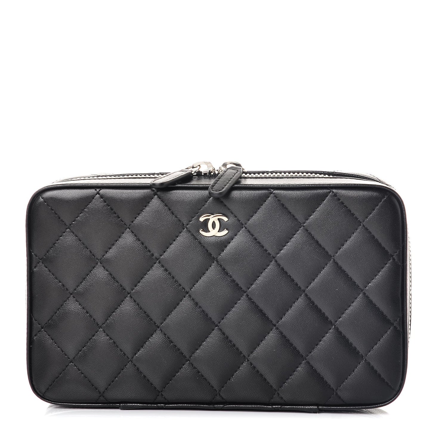 Lambskin Quilted Jewelry Case Black