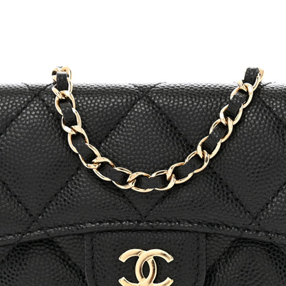 Chanel Caviar Quilted Flap Card Holder On Chain Black 8 of 11