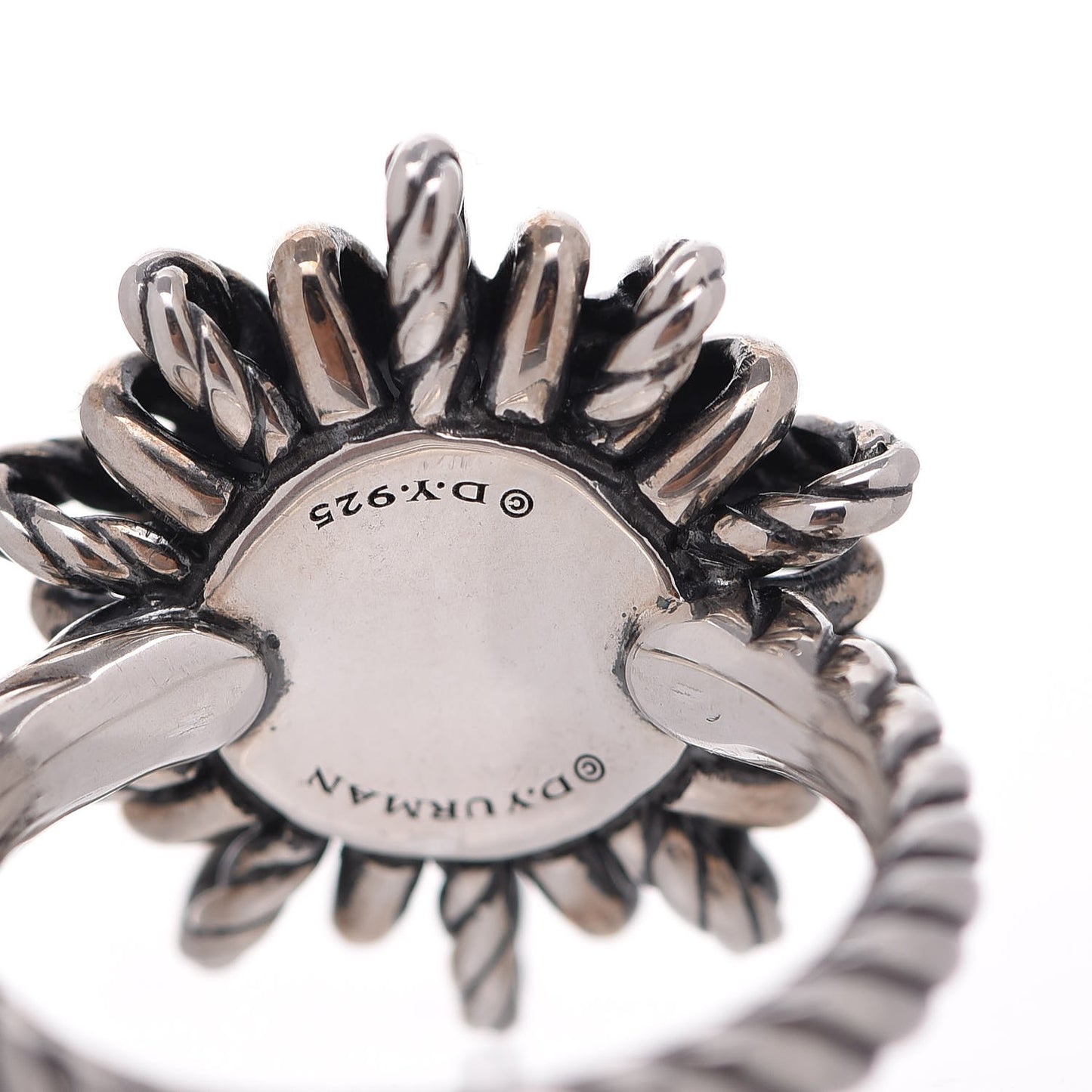 Sterling Silver Pearl 19mm Starburst Ring 49 5