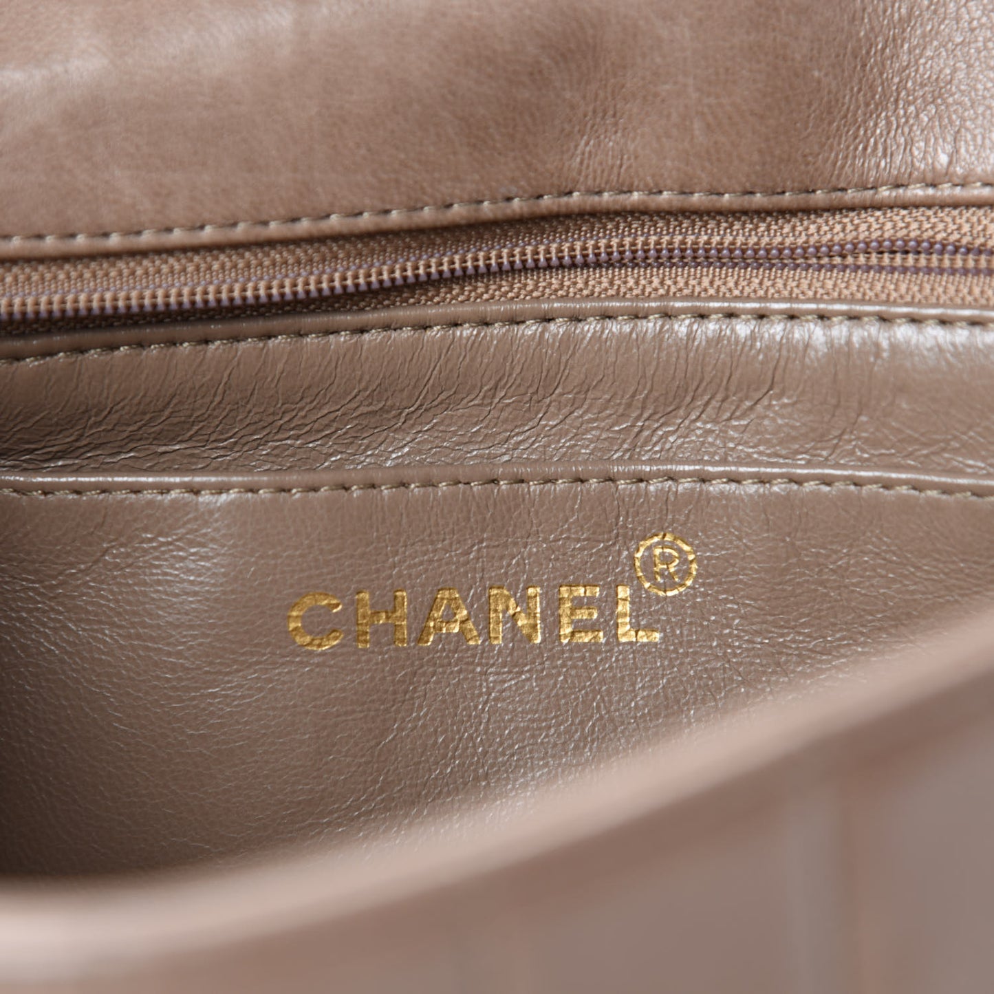 Lambskin Vertical Quilted CC Flap Shoulder Bag Brown