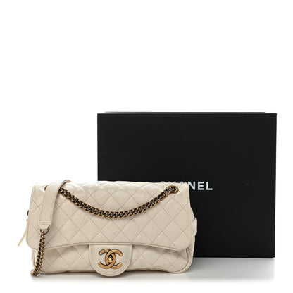 Chanel Crumpled Grained Calfskin Quilted Small Shiva Flap Beige 11 of 11