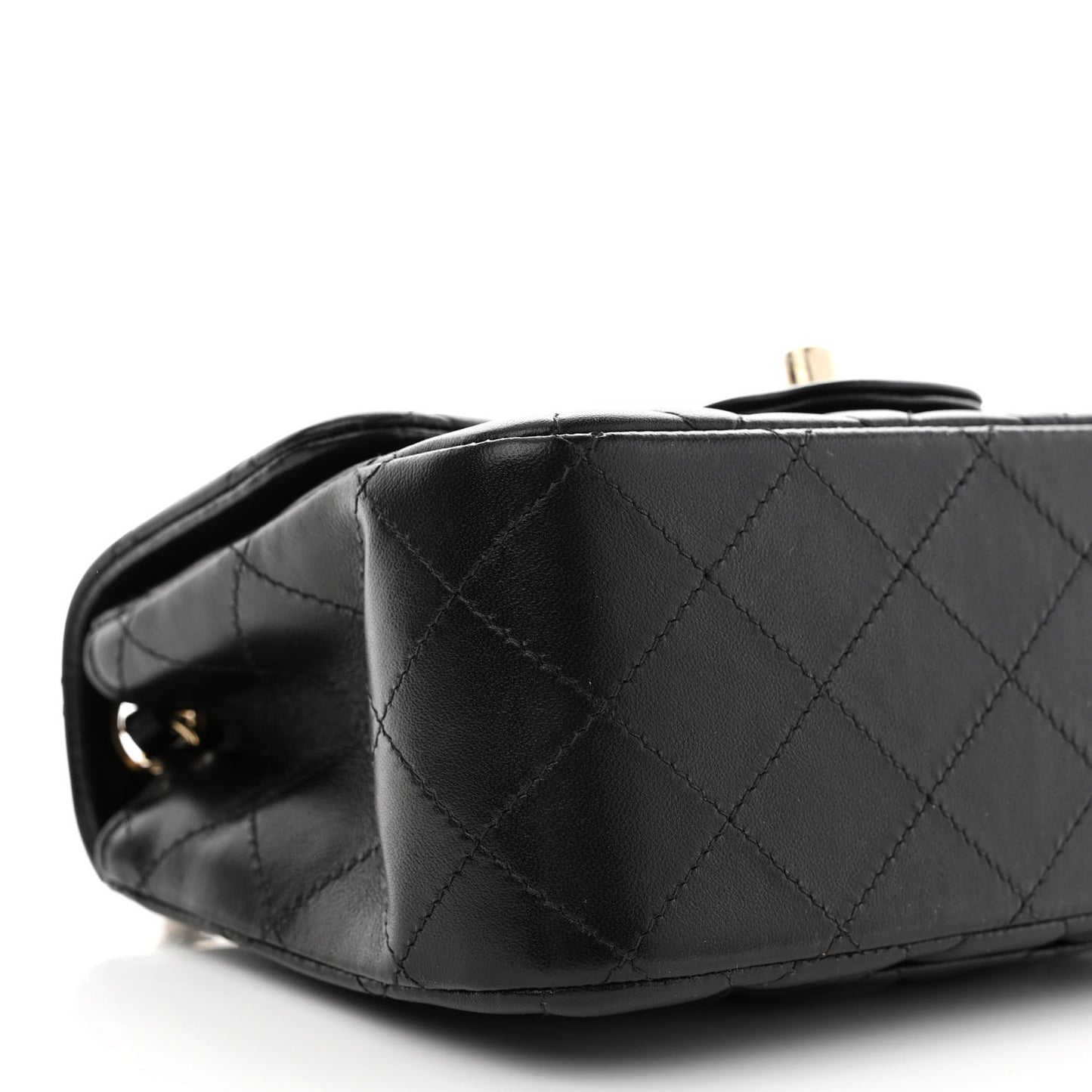 Lambskin Quilted Mini Square Flap Black