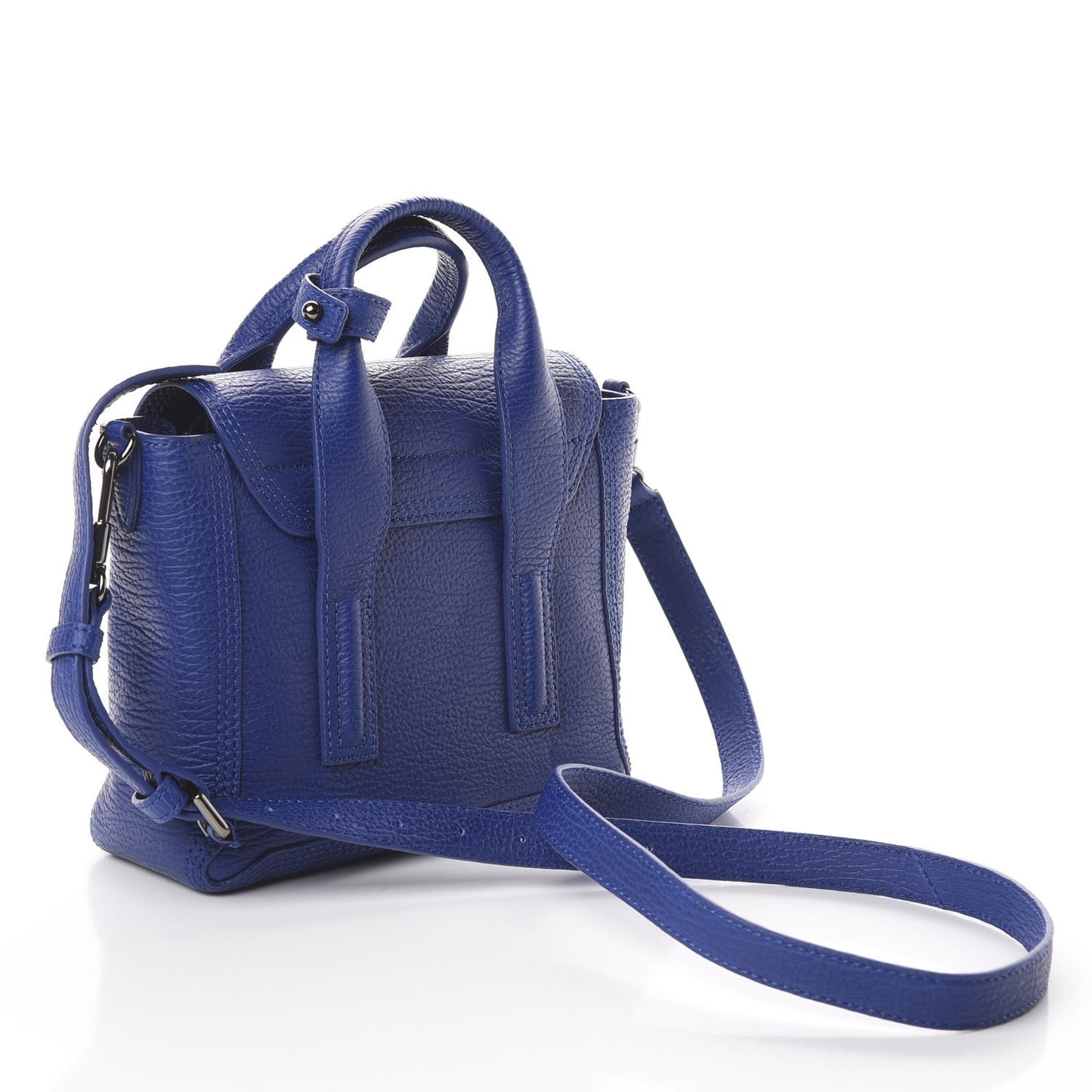 3.1 Textured Calfskin Mini Pashli Satchel Cobalt