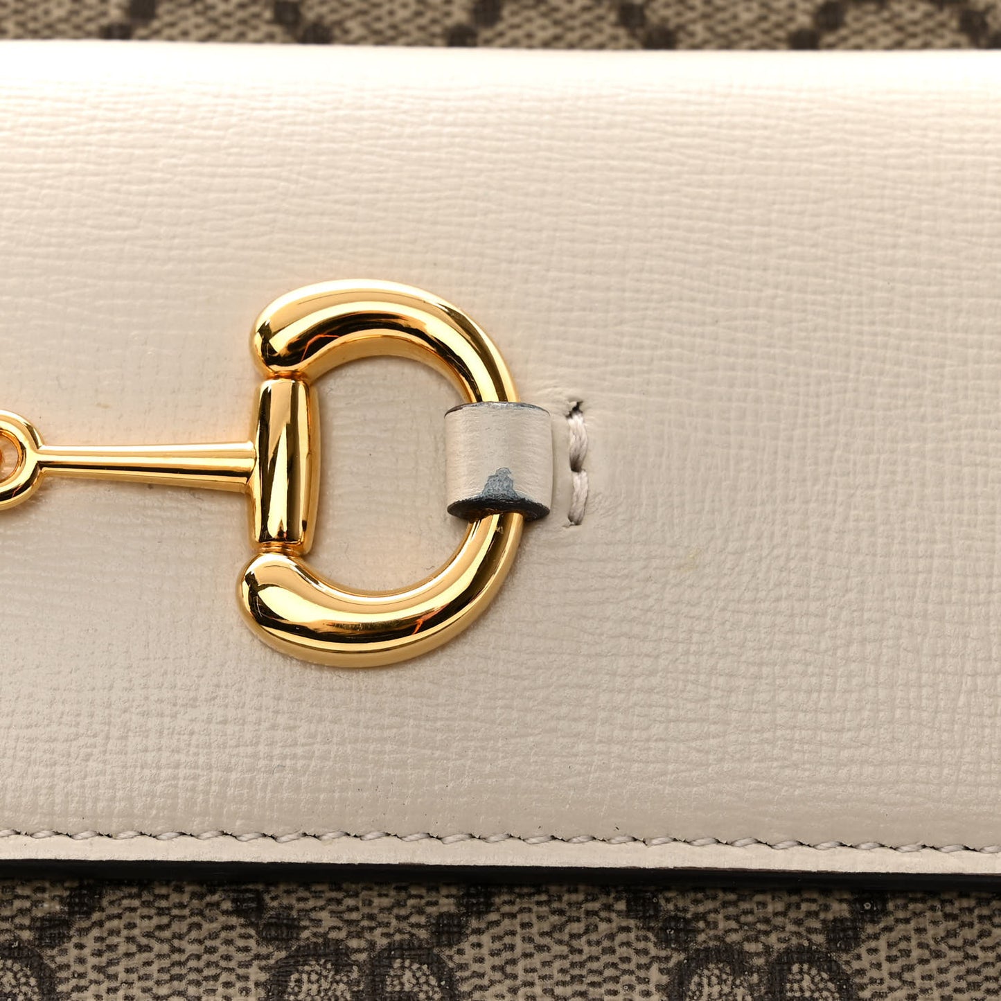 GG Supreme Monogram Small Horsebit 1955 Shoulder Bag Beige Mystic White