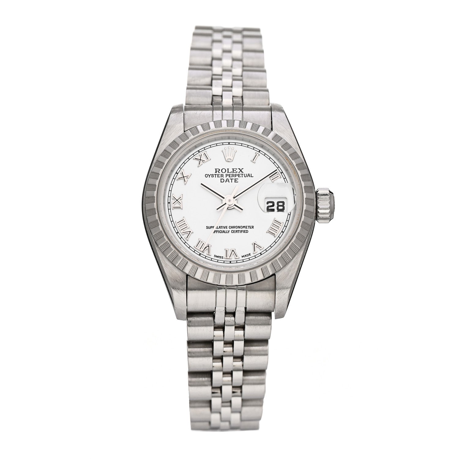 Rolex Stainless Steel 26mm Oyster Perpetual Date Watch White Roman 79240 1 of 4