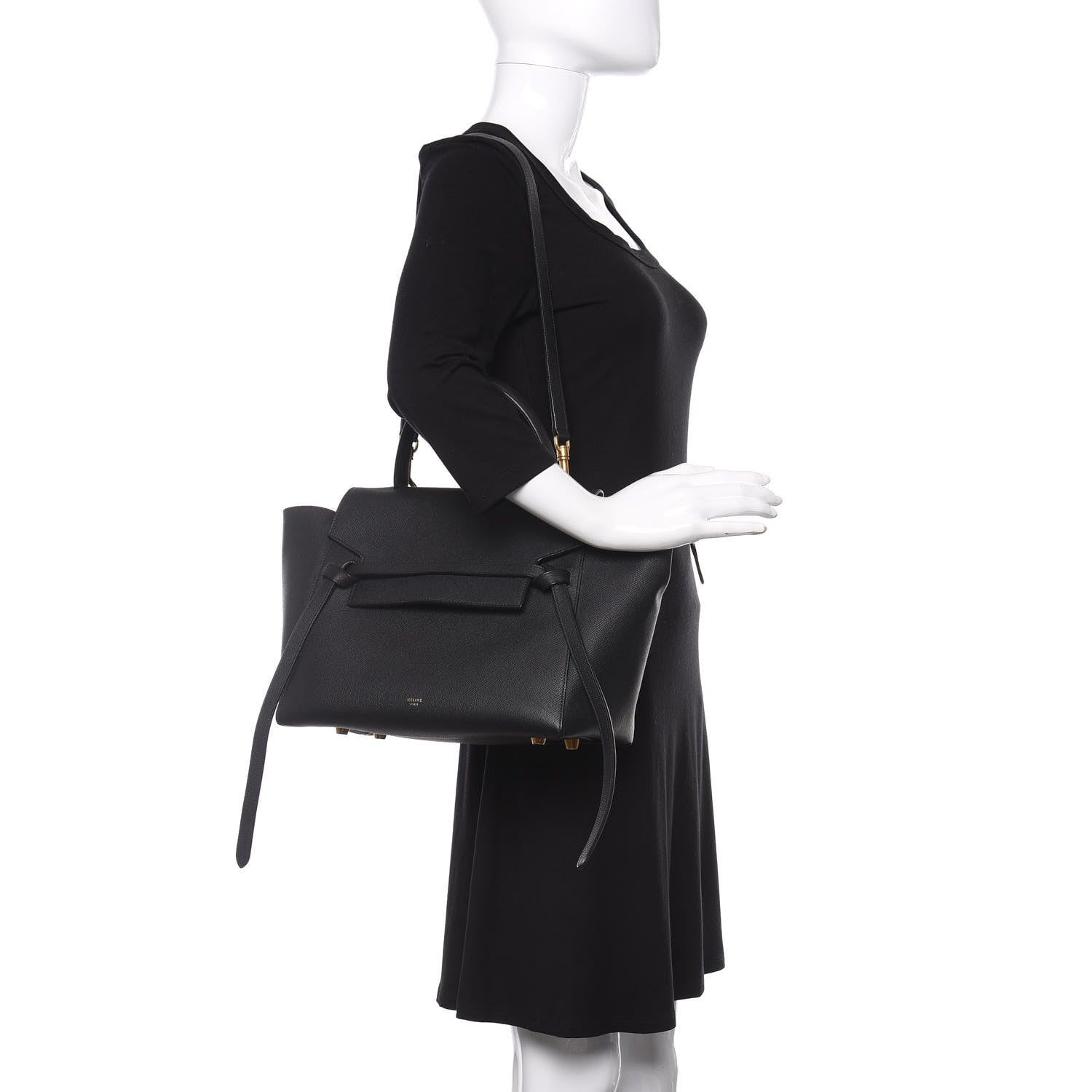 Celine Grained Calfskin Mini Belt Bag Black 2 of 11