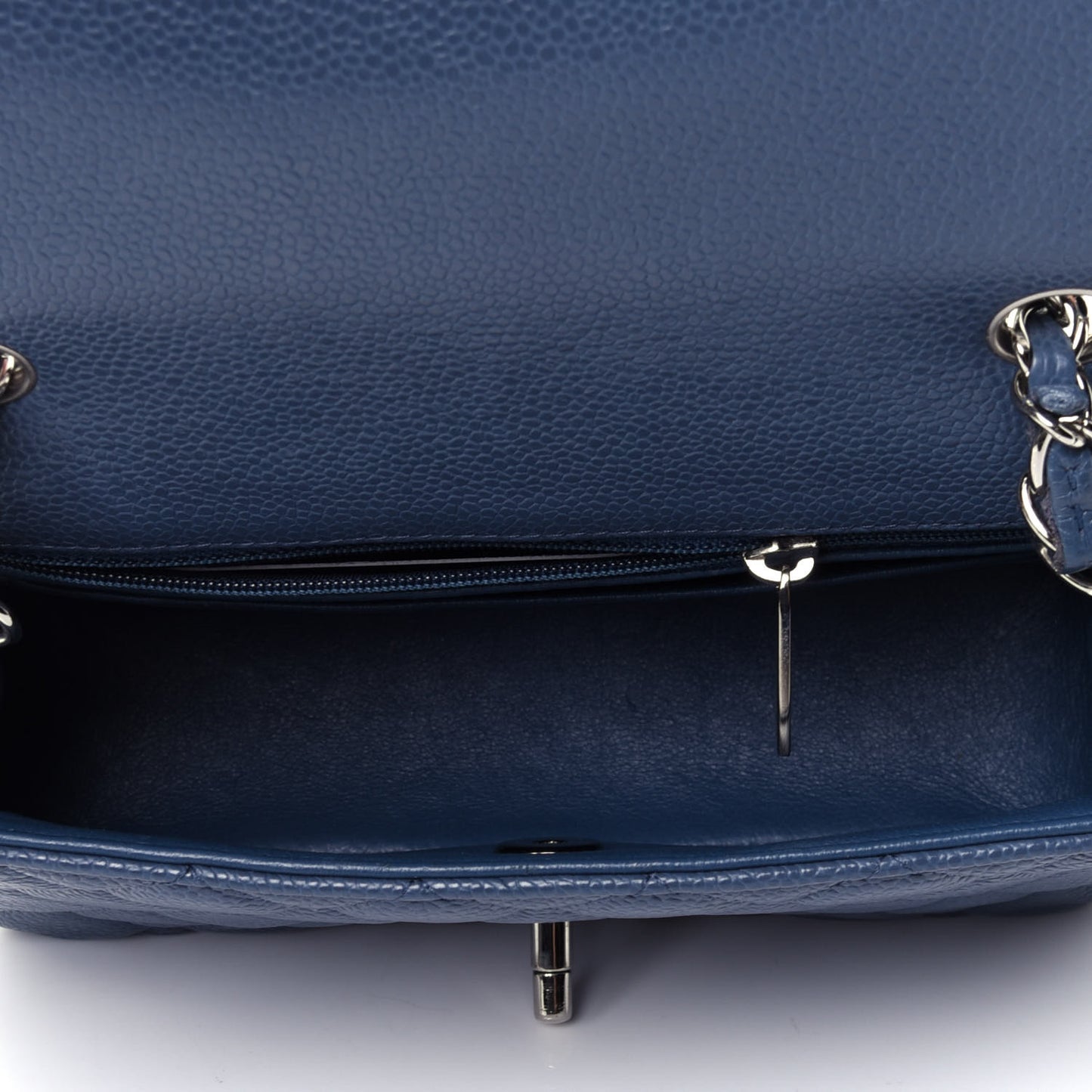 Caviar Quilted Mini Rectangular Flap Blue