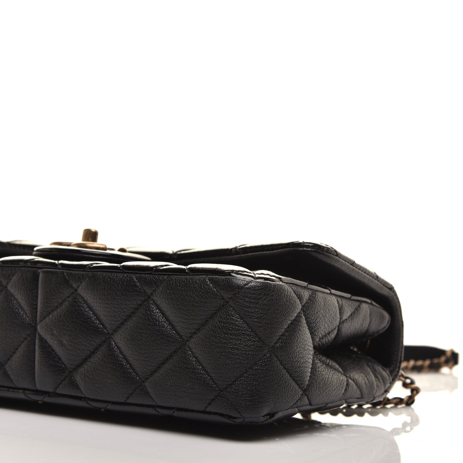 Chanel Patent Goatskin Quilted Medium CC Eyelet Flap Black 8 of 9