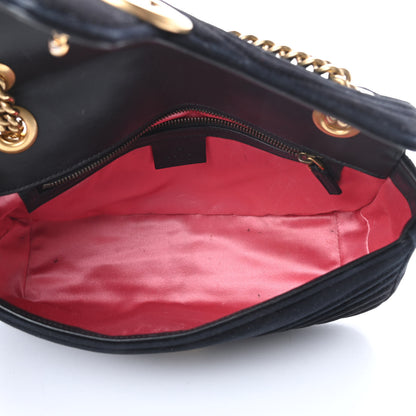 Gucci Velvet Matelasse Small GG Marmont Shoulder Bag Black 6 of 17