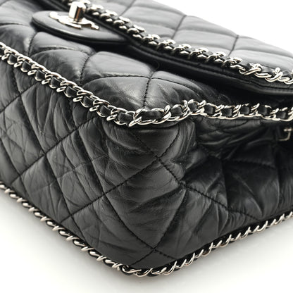 Chanel Crumpled Calfskin Medium Chain All Over Flap Black 8 of 8