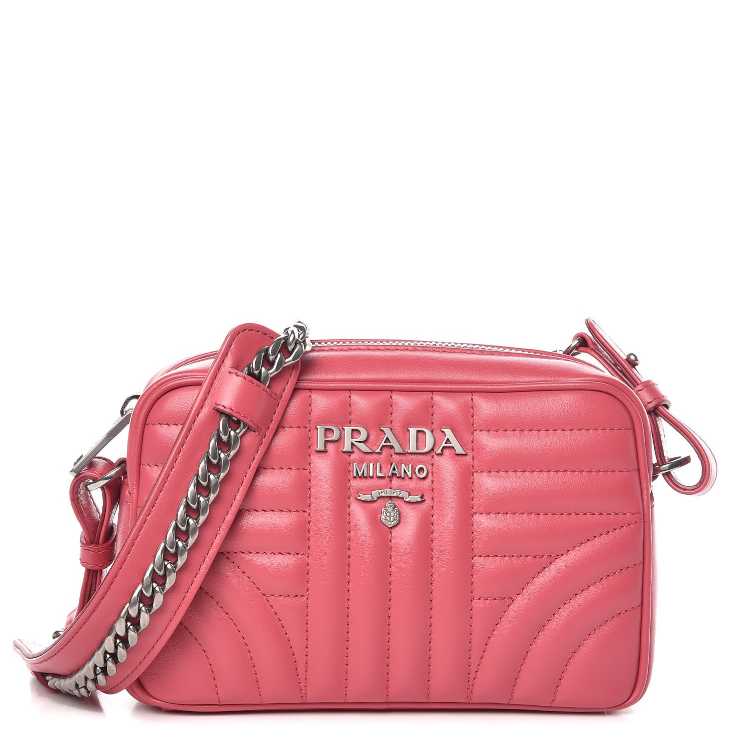 Prada Soft Calfskin Diagramme Crossbody Bag Peonia 1 of 9