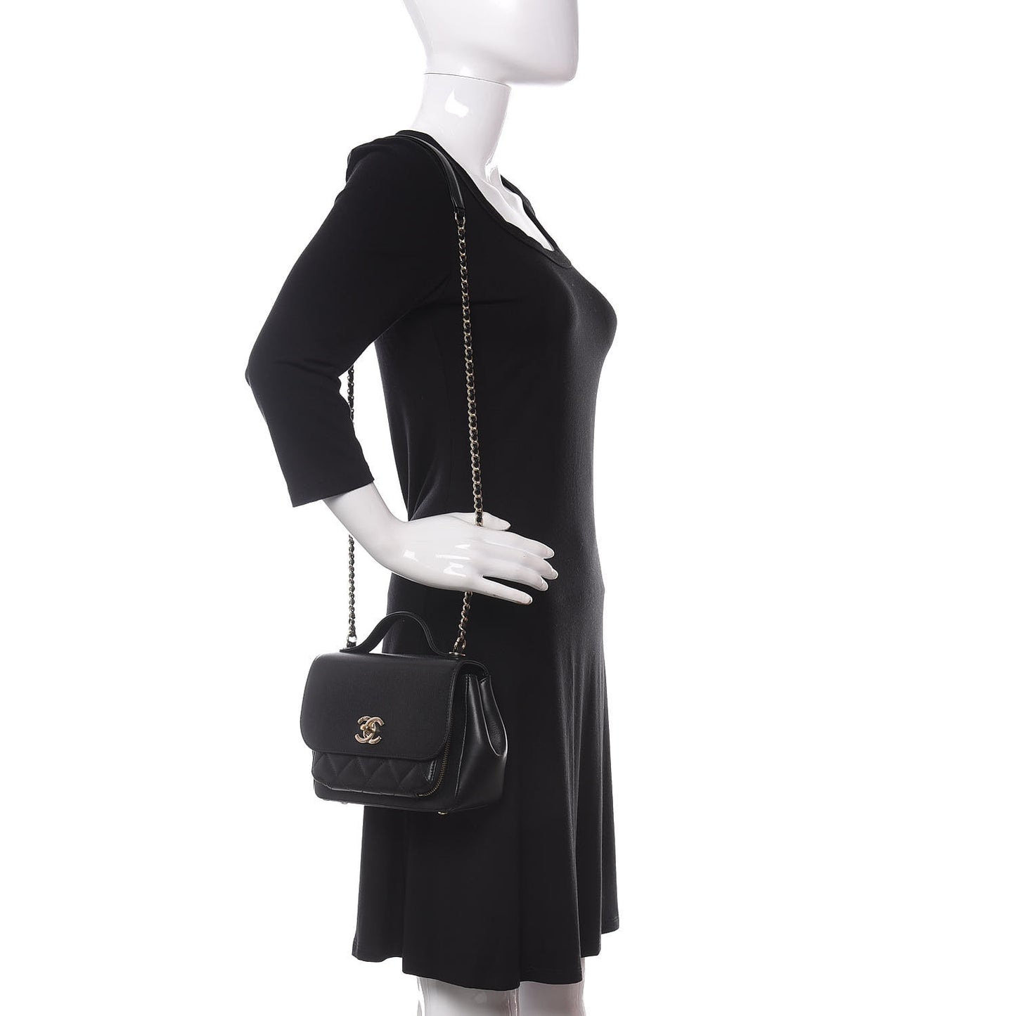 Caviar Quilted Mini Business Affinity Flap Black