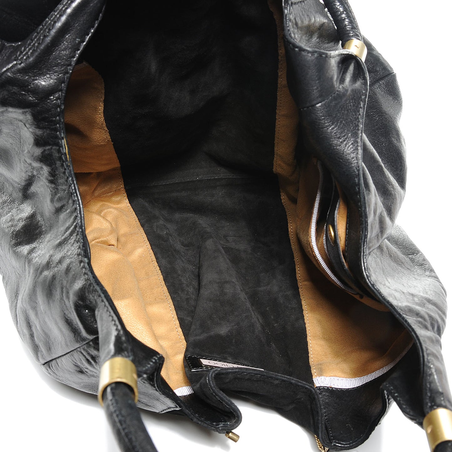 Liquid Patent Suede Mandah Tote Black
