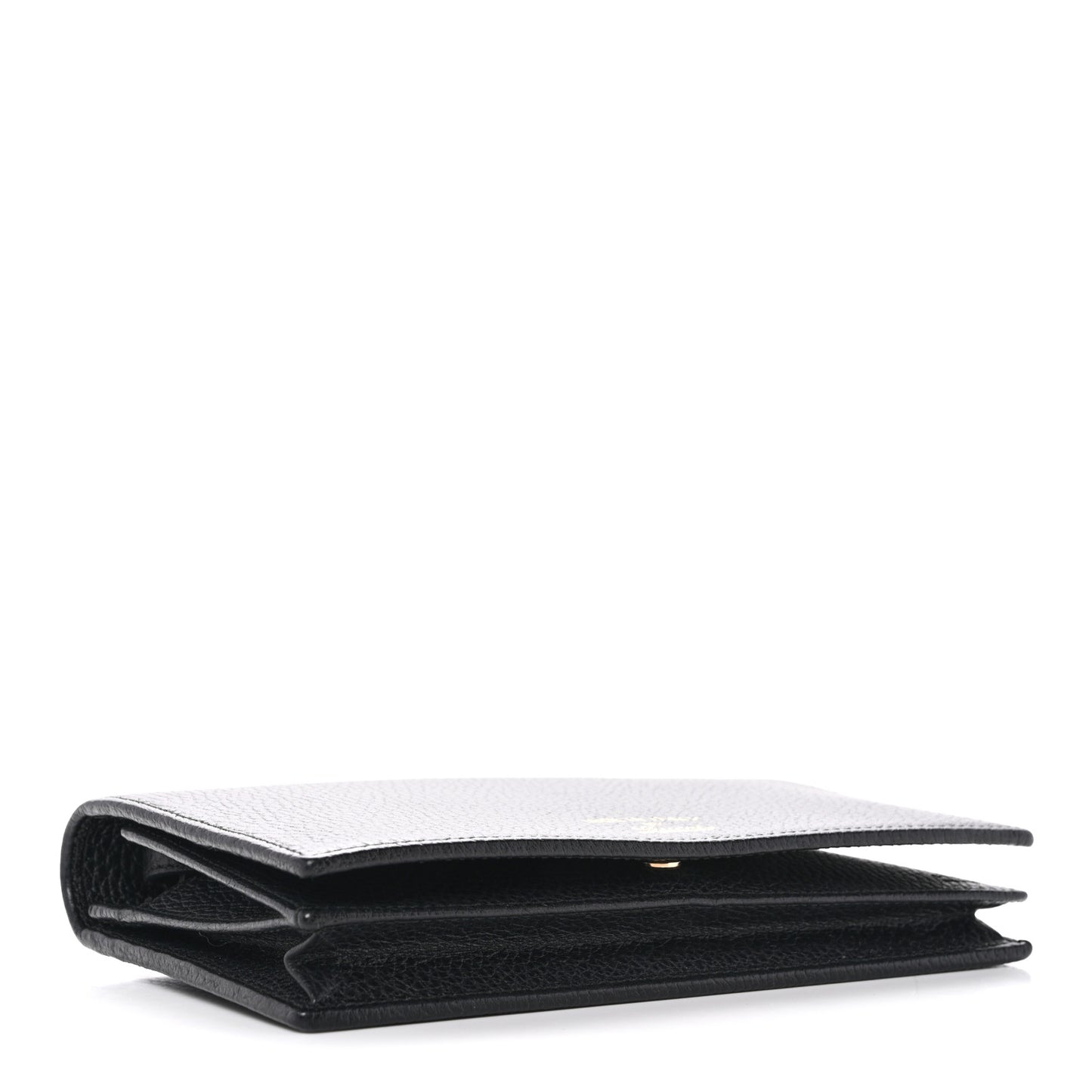 Dollar Calfskin Mini Swing Wallet Bag Black