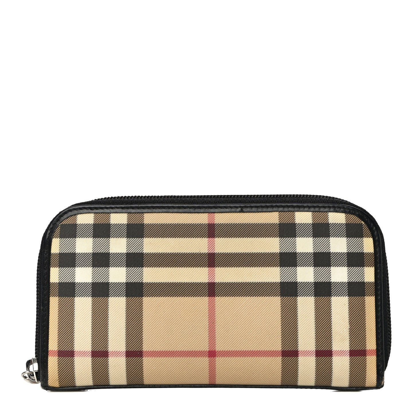 House Check Large Ziggy Zip Around Wallet Black