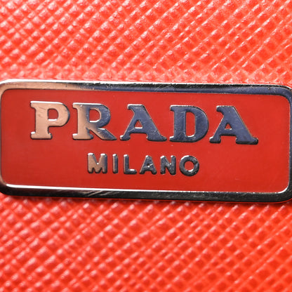 Prada Saffiano Lux Sound Shoulder Bag Fuoco Lacca 6 of 9