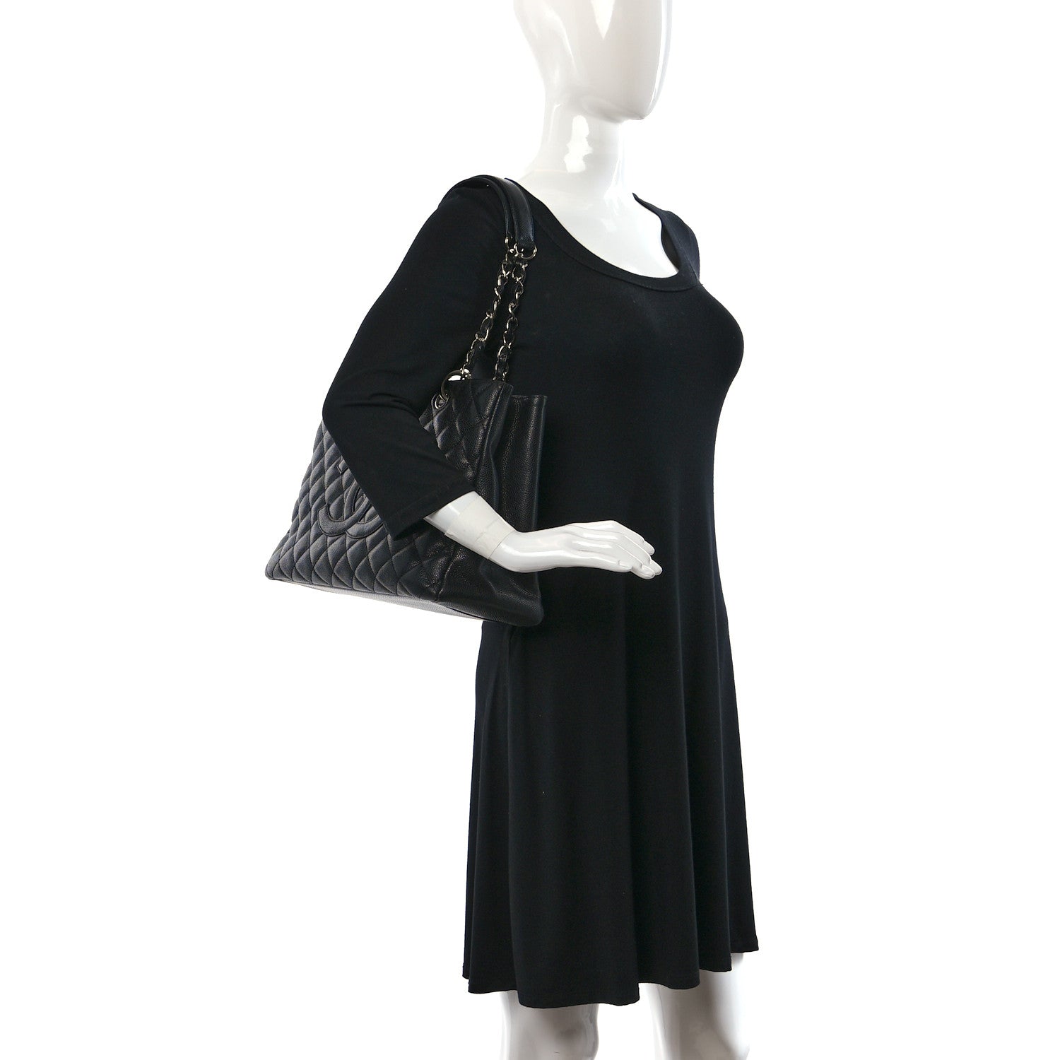 Chanel Caviar Quilted Grand Shopping Tote GST Black 2 of 10