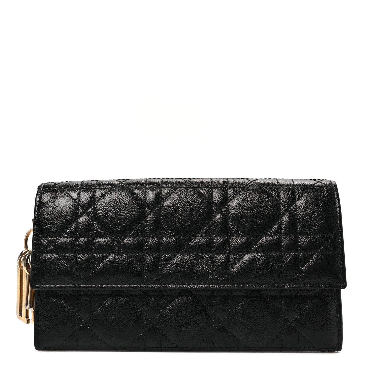 Christian Dior Calfskin Cannage Lady Dior Rendezvous Wallet Black 1 of 7