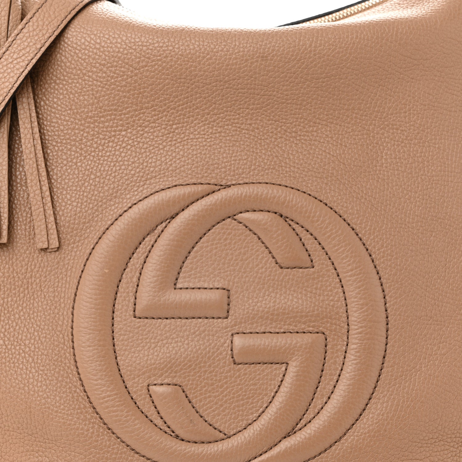 Gucci Pebbled Calfskin Large Soho Hobo Camelia 8 of 13