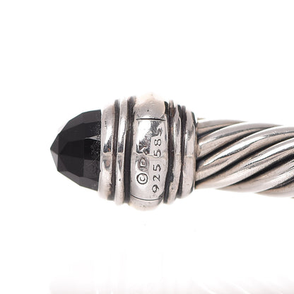 David Yurman Sterling Silver 14K Yellow Gold Black Onyx 5mm Cable Classics Bracelet 5 of 6
