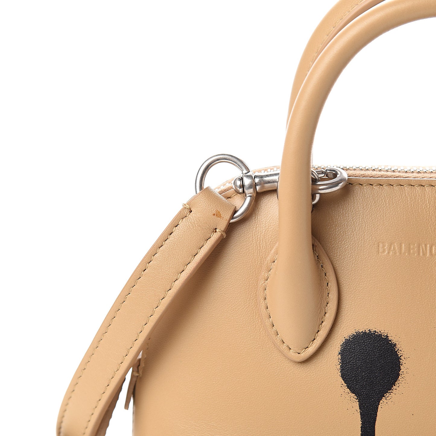 Calfskin Happy Sad XXS Ville Top Handle Bag Light Brown