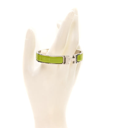Hermes Enamel Narrow Clic Clac H Bracelet PM Vert Prairie 2 of 5