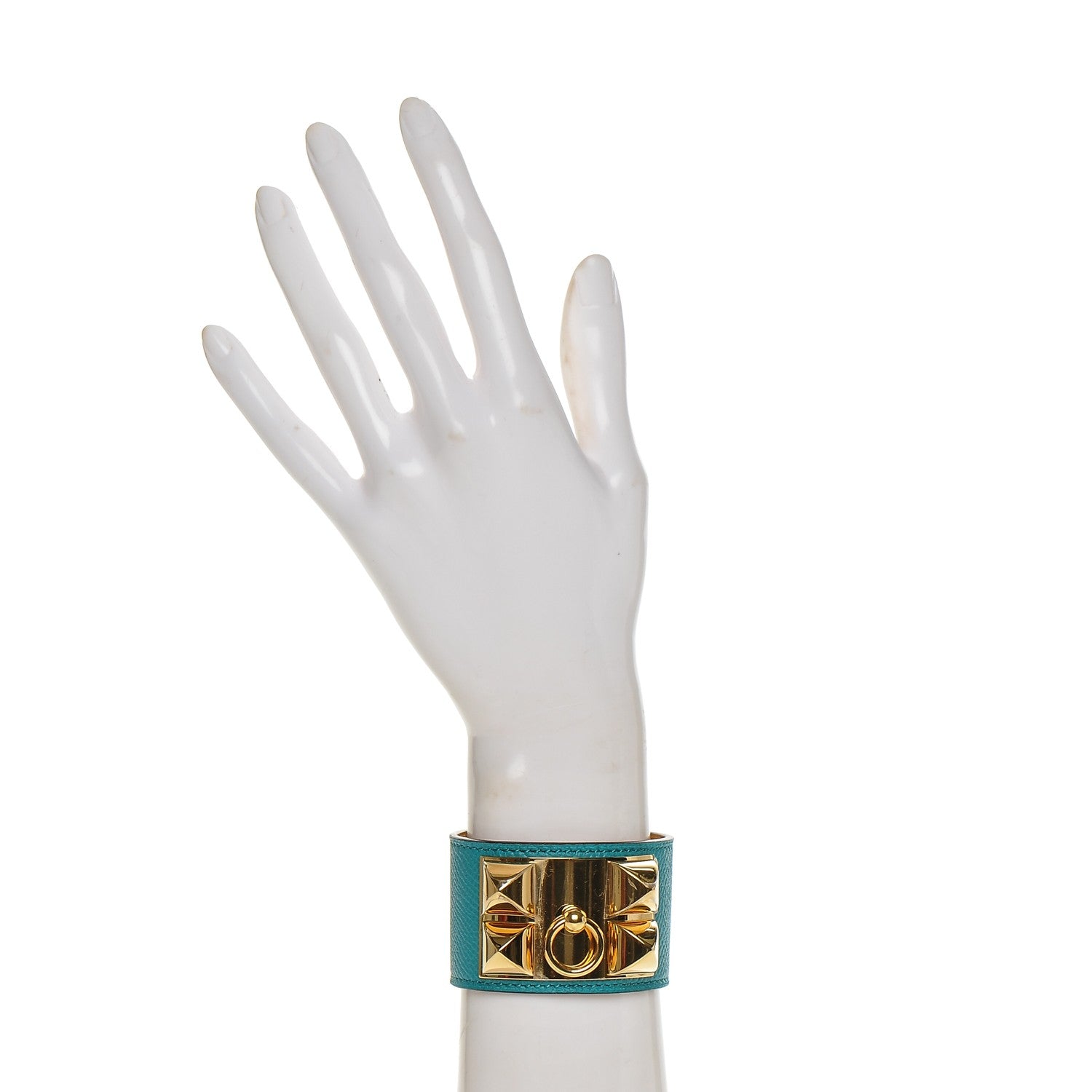 Hermes Epsom Collier de Chien CDC Bracelet S Bleu Paon 2 of 7