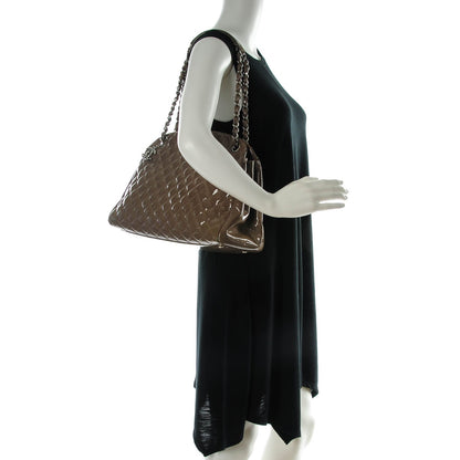Chanel Patent Quilted Large Just Mademoiselle Bowling Bag Grey 2 of 11