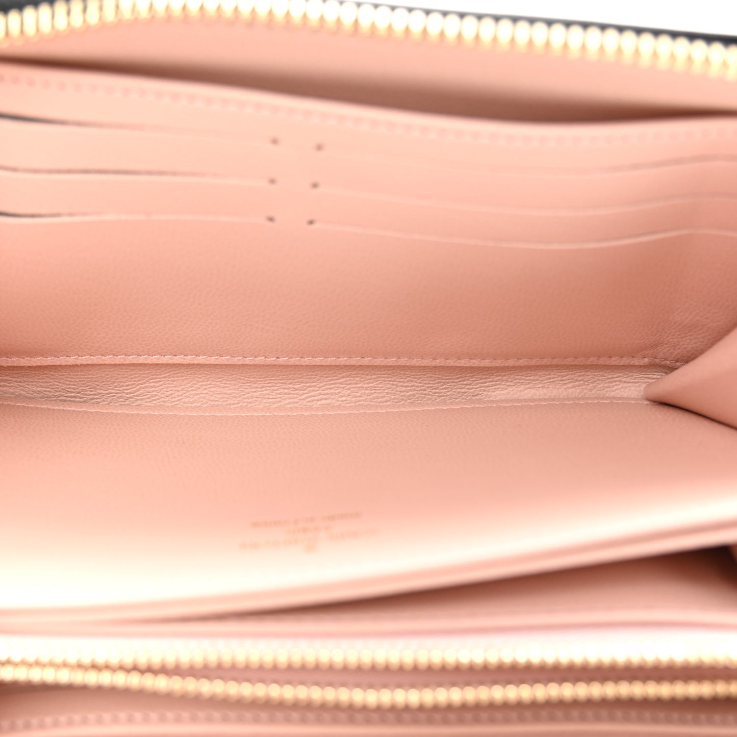 Lambskin Embossed Monogram LV Ski Coussin Zippy Wallet Black Pink