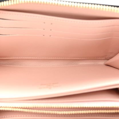 Louis Vuitton Lambskin Embossed Monogram LV Ski Coussin Zippy Wallet Black Pink 5 of 7