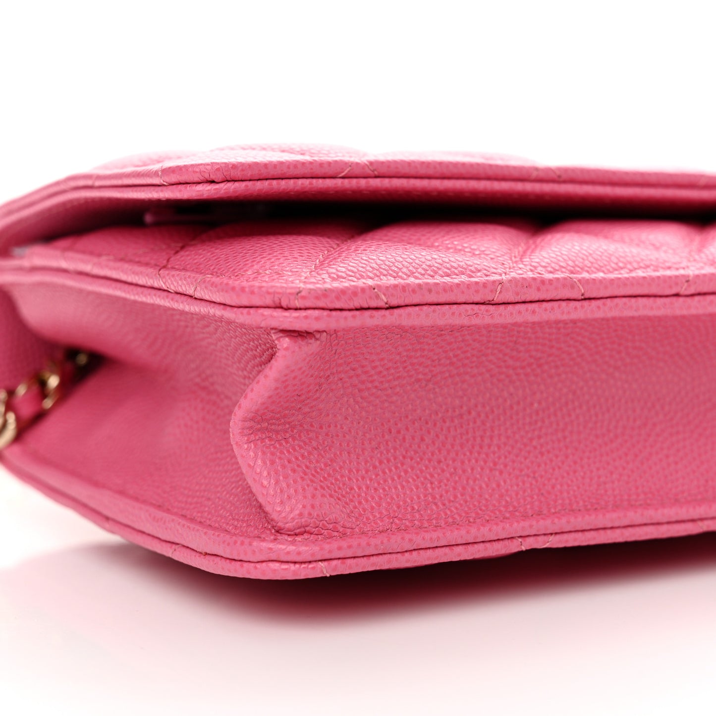 Caviar Quilted Wallet on Chain WOC Pink