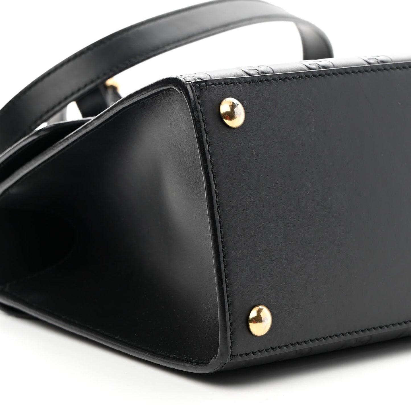 Guccissima Signature Small Padlock Top Handle Bag Black