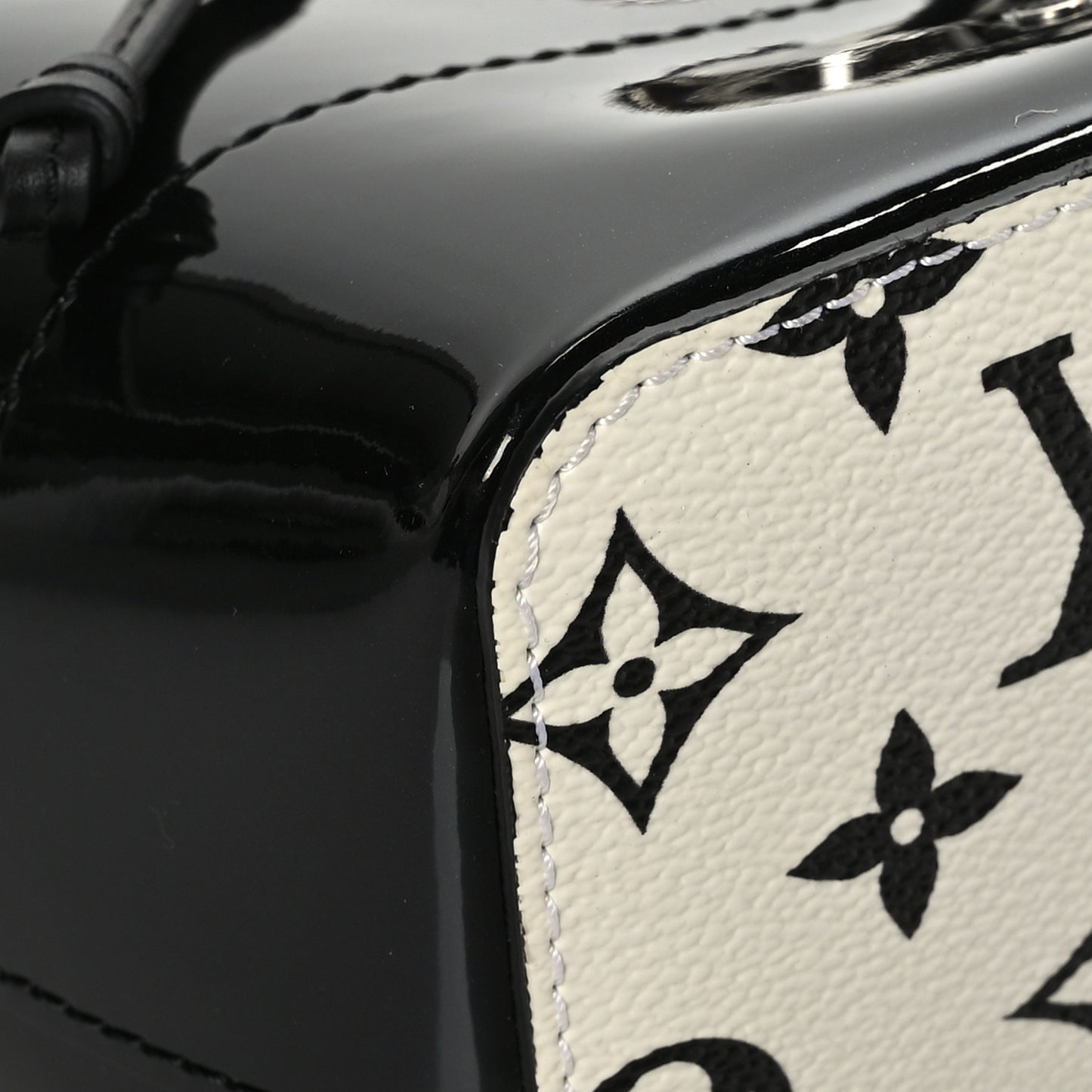 Patent Monogram Hot Springs Backpack Black White