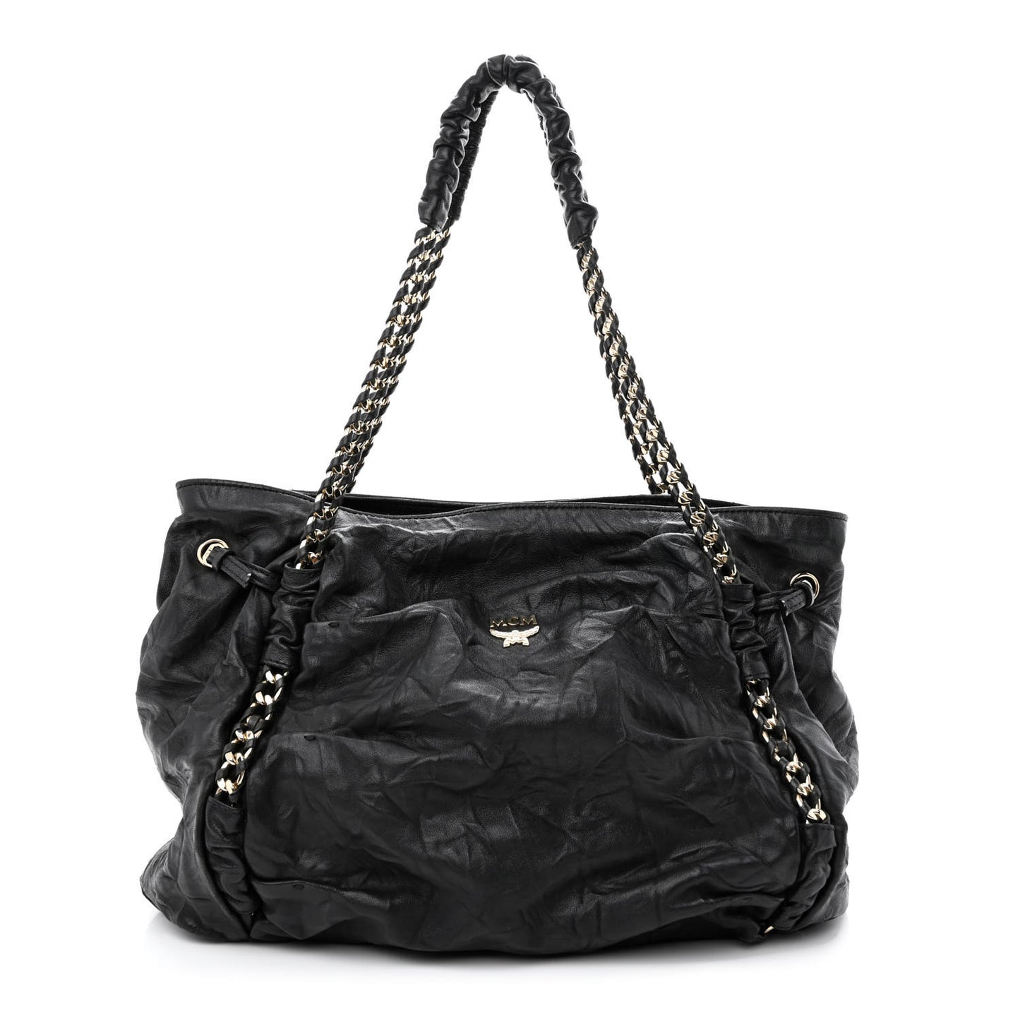 Calfskin Chain Hobo Black