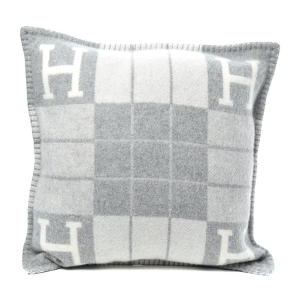 Hermes Wool Cashmere Avalon III Pillow PM Ecru Gris Clair 1 of 3