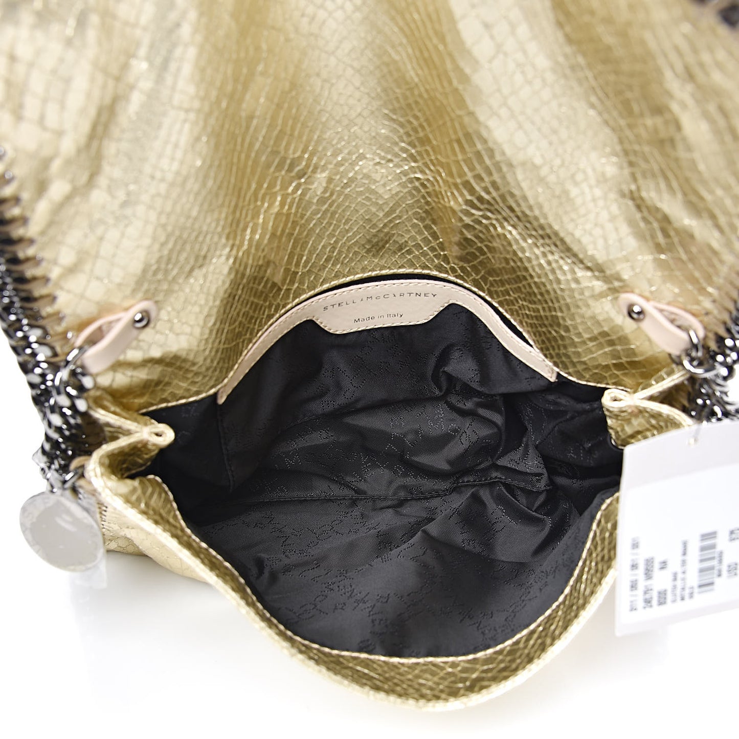 Metallic Alter Snakeskin Falabella Clutch Gold