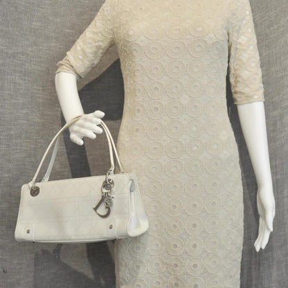 Christian Dior Calfskin Cannage Stitched East West Lady Dior White 2 of 9