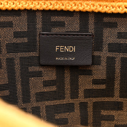 Fendi Crochet Vitello King Logo Plexiglass Medium Fendi Sunshine Shopper Tote Mimosa Panna 6 of 13